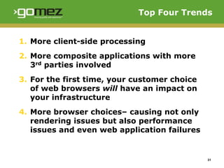 Top Four Trends


1. More client-side processing
2. More composite applications with more
   3rd parties involved
3. For t...
