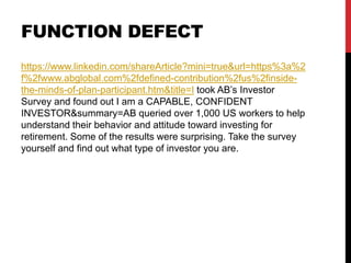 FUNCTION DEFECT
https://www.linkedin.com/shareArticle?mini=true&url=https%3a%2
f%2fwww.abglobal.com%2fdefined-contribution%2fus%2finside-
the-minds-of-plan-participant.htm&title=I took AB’s Investor
Survey and found out I am a CAPABLE, CONFIDENT
INVESTOR&summary=AB queried over 1,000 US workers to help
understand their behavior and attitude toward investing for
retirement. Some of the results were surprising. Take the survey
yourself and find out what type of investor you are.
 
