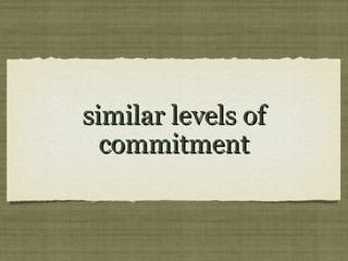 similar levels ofsimilar levels of
commitmentcommitment
 