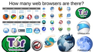 How many web browsers are there? 
SRWare Iron 
PaleMoon.org 
 