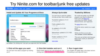 Try Ninite.com for toolbar/junk free updates
 