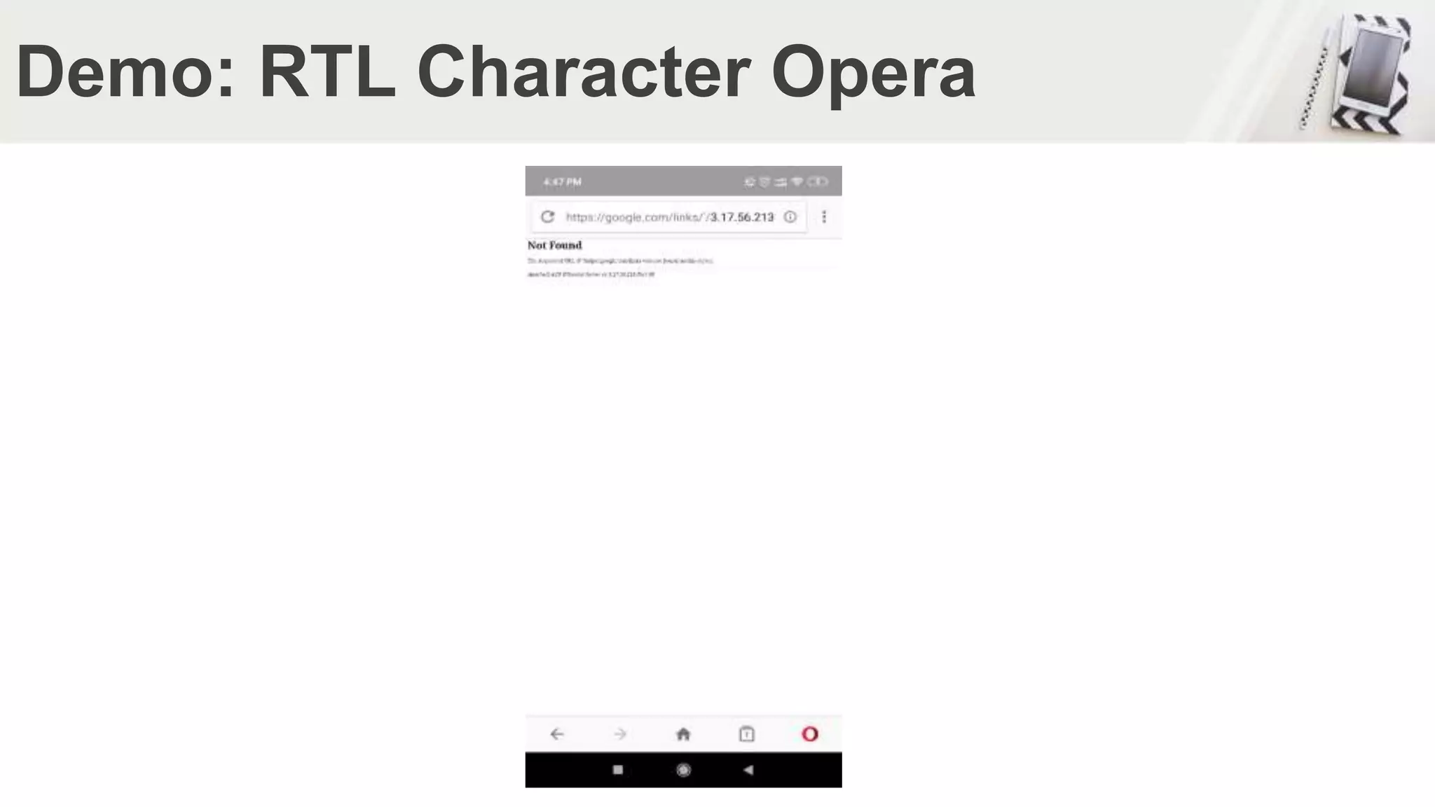 Demo: RTL Character Opera
 