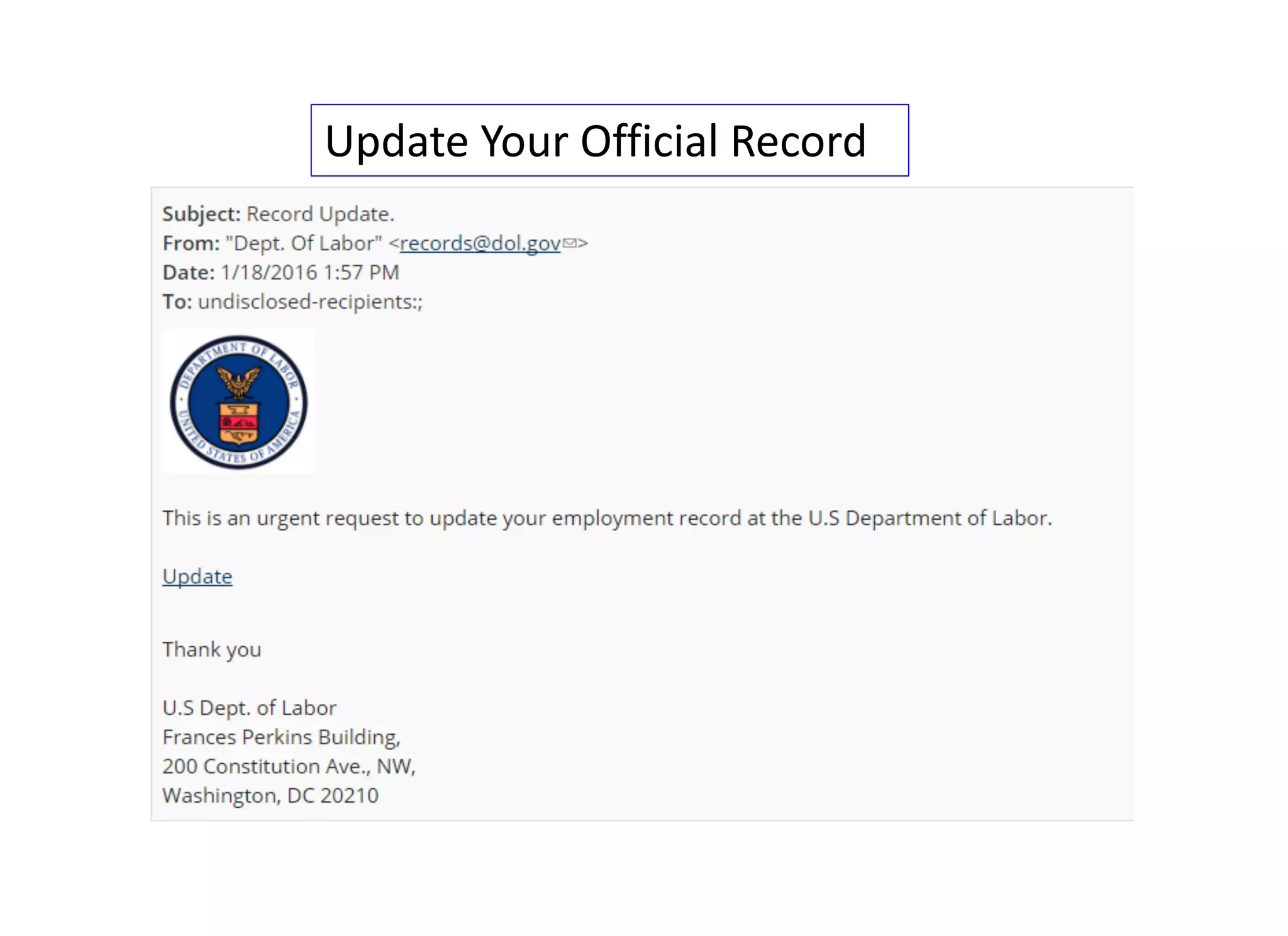 Update Your Official Record
 