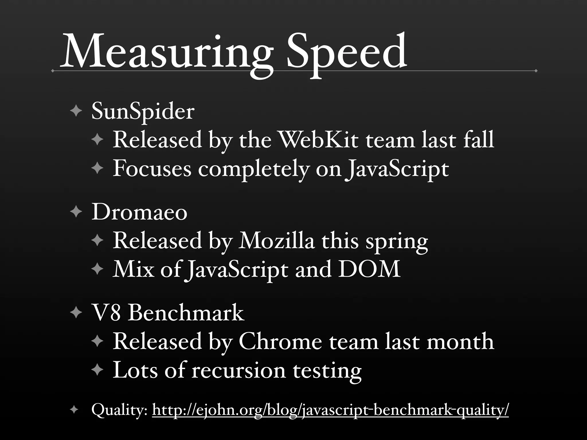 Performance Improvements in Browsers