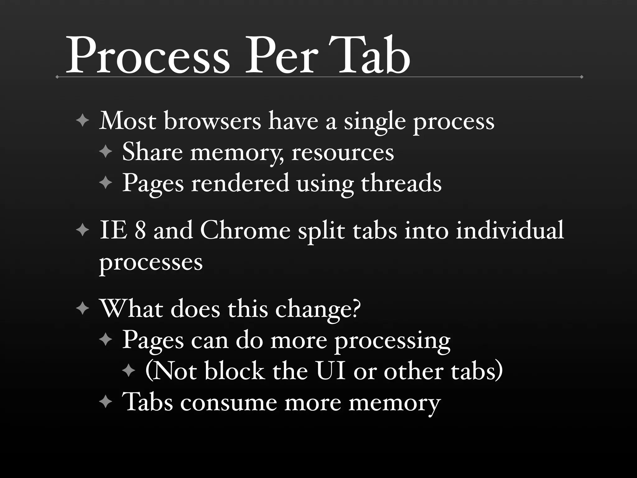 Performance Improvements in Browsers
