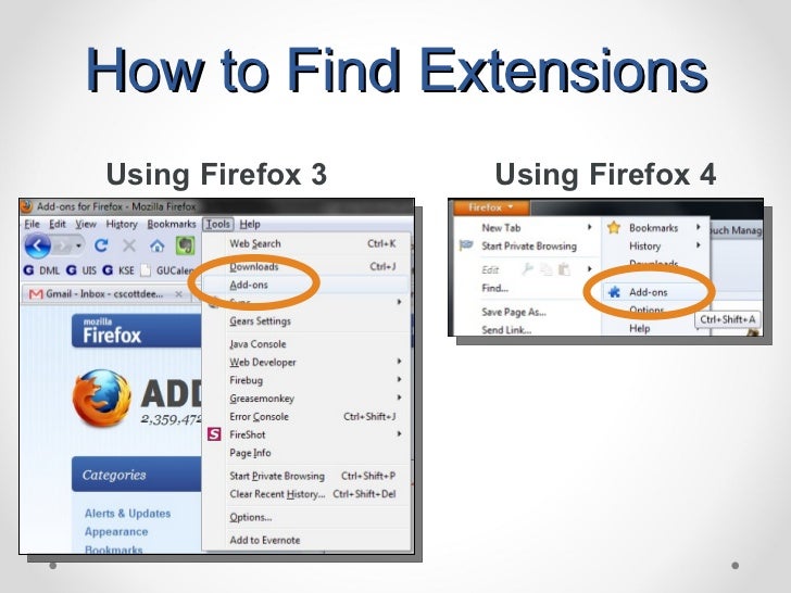 Using Firefox Addons Extensions