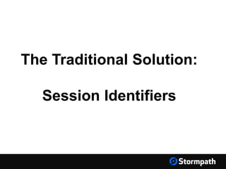 The Traditional Solution:
Session Identifiers
 