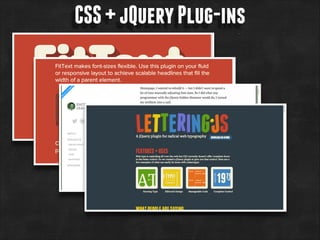 CSS + jQuery Plug-ins

 