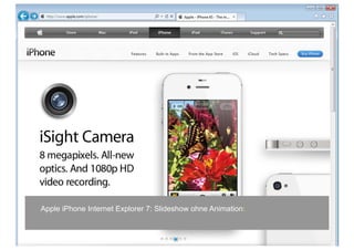 Mythos: Hacks

Mit Hilfe von Hacks und Workarounds kann
die Website im Internet Explorer so
aussehen wie in Firefox und Chrome.
 
