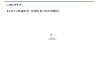 Lange Ladezeiten, ruckelige Animationen




                                          70
 