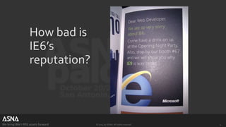 How bad is 
IE6’s 
reputation? 
We bring IBM i RPG assets forward © 2014 by ASNA. All rights reserved. 4 
 