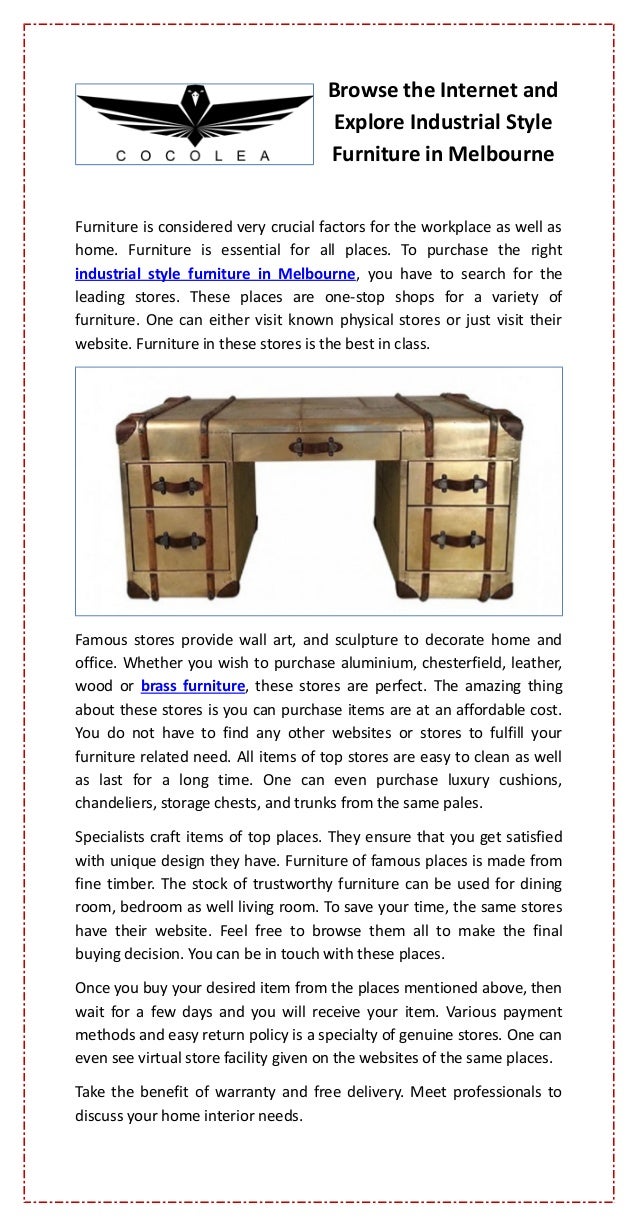 Browse The Internet And Explore Industrial Style Furniture In Melbour