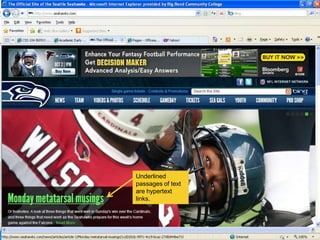 Underlined
passages of text
are hypertext
links.
 
