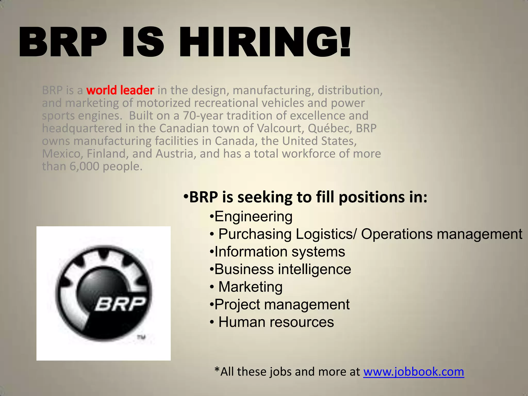 BRP JOBS PPT