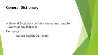 Dictionary and Thesaurus | PPTX