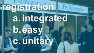 Lithium Confidential 
registration 
a. integrated 
b. easy 
c. unitary 
 