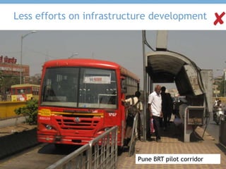 Old buses plying inside the corridor
Pune BRT pilot corridor
 