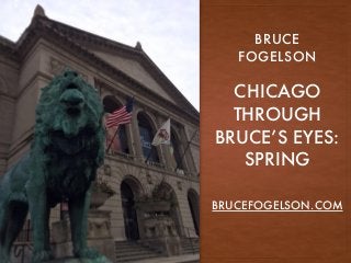 CHICAGO
THROUGH
BRUCE’S EYES:
SPRING
BRUCE
FOGELSON
BRUCEFOGELSON.COM
 