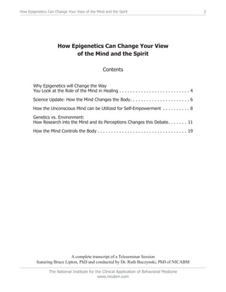 Bruce lipton epigenetics | PDF
