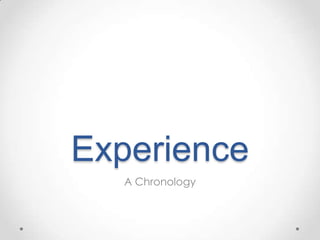 Experience
  A Chronology
 