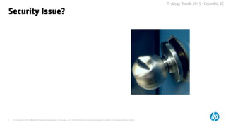 © Copyright 2015 Hewlett-Packard Development Company, L.P. The information contained herein is subject to change without notice.7
IT-oLogy Trends 2015 –Columbia, SC
Security Issue?
 