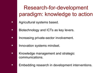 Knowledge to Action: ILRI’s role in pro-poor livestock research for development