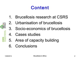 Economics of brucellosis