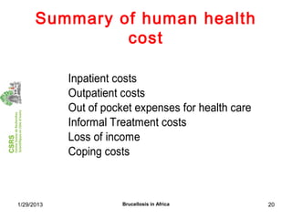 Economics of brucellosis