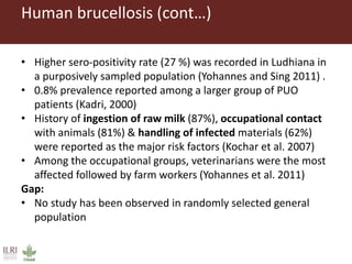 Epidemiological research on brucellosis in India: Knowledge generated and gaps
