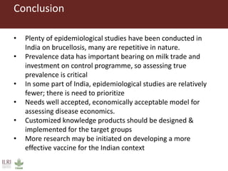 Epidemiological research on brucellosis in India: Knowledge generated and gaps