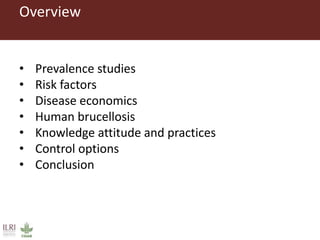 Epidemiological research on brucellosis in India: Knowledge generated and gaps