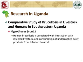 Overview of  Michigan State University Brucellosis Research in Africa