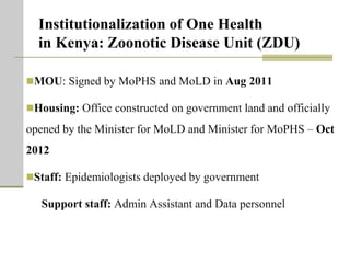 One Health units and brucellosis in Kenya