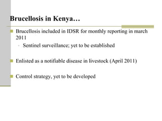 One Health units and brucellosis in Kenya