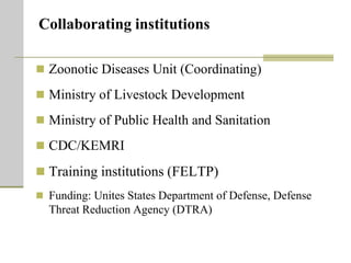 One Health units and brucellosis in Kenya