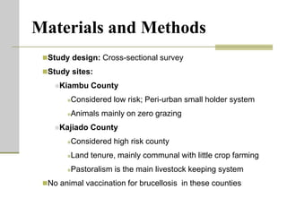 One Health units and brucellosis in Kenya