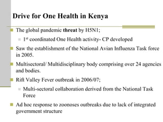 One Health units and brucellosis in Kenya