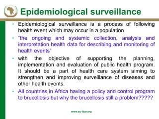 Background of AU-IBAR and brucellosis: Past, present and future in Middle and East (Africa)