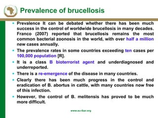 Background of AU-IBAR and brucellosis: Past, present and future in Middle and East (Africa)