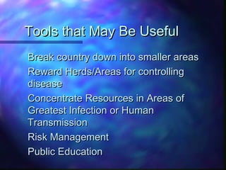 Overview of large animal brucellosis control strategies