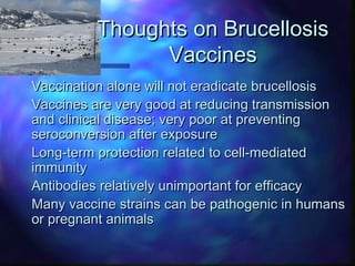Overview of large animal brucellosis control strategies