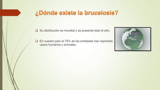  Su distribución es mundial y se presenta todo el año.
 En nuestro país el 75% de las entidades han reportado
casos humanos y animales.
 
