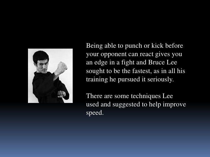 bruce lee speed training