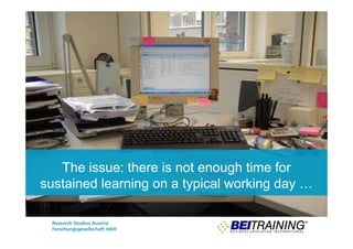 The issue: there is not enough time for
sustained learning on a typical working day …
 