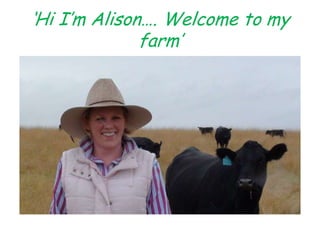 ‘Hi I’m Alison…. Welcome to my farm’ 