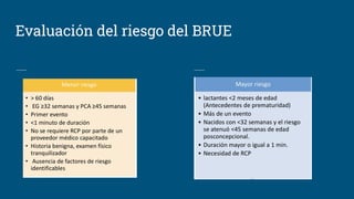 Evaluación del riesgo del BRUE
 