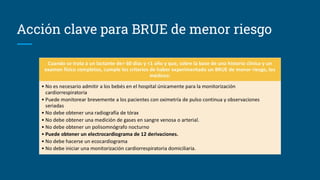 Acción clave para BRUE de menor riesgo
 