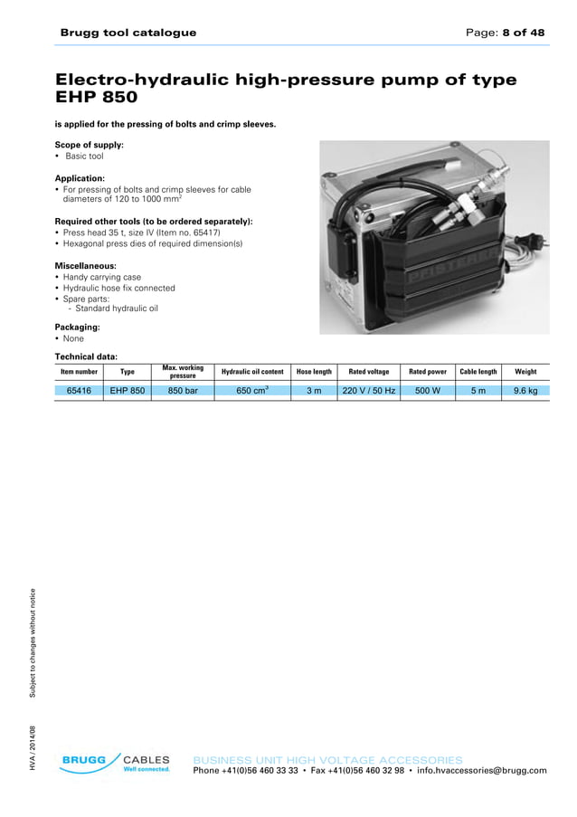 Brugg Cable Tools High Voltage Cable Jointing Tools PDF