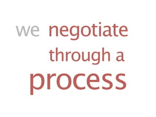 we negotiate
   through a
 process
 