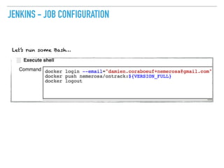 JENKINS - JOB CONFIGURATION
Let’s run some Bash…
 